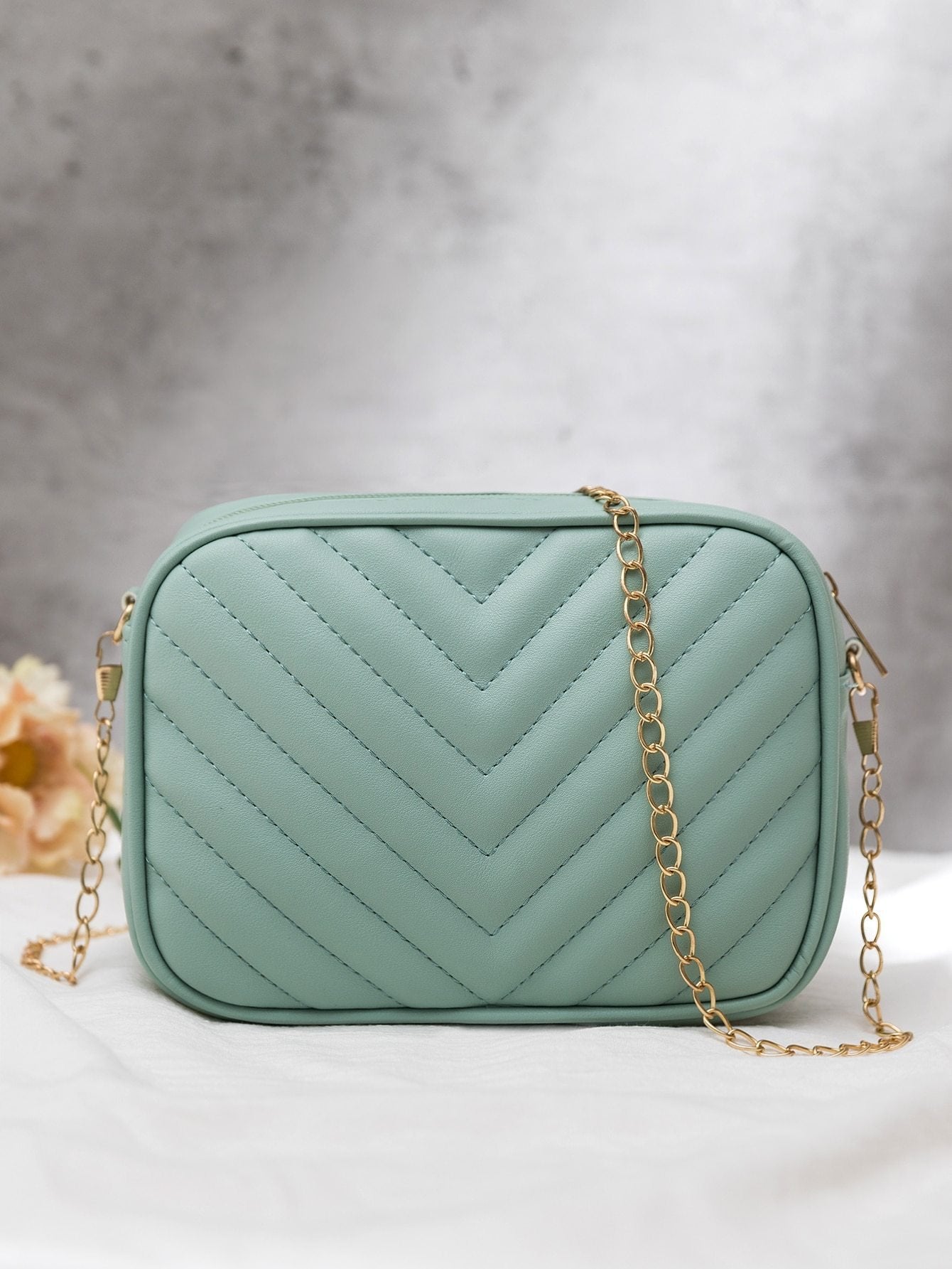 Buy - Chevron Charm Crossbody Bag ~Sea mist in Pakistan