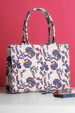 Canvas Tote Bags Blue Leaf