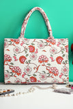 Canvas Tote Bags White Floral