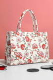 Canvas Tote Bags White Floral
