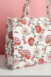 Canvas Tote Bags White Floral
