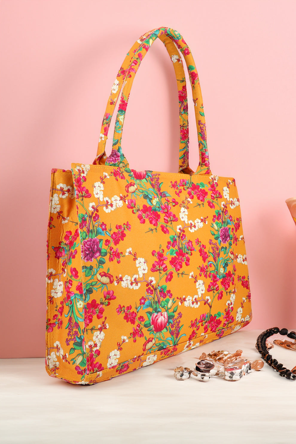 Buy Canvas Tote Bag Yellow Floral in Pakistan