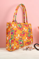 Buy Canvas Tote Bag Yellow Floral in Pakistan