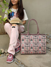 Buy Canvas Tote Bags Pink Palm in Pakistan