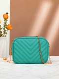 - Chevron Charm Crossbody Bag ~Sea Green