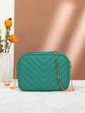 - Chevron Charm Crossbody Bag ~Sea Green