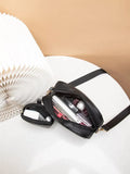 - Chevron Quilted Square Bag With Coin Purse ~ Black