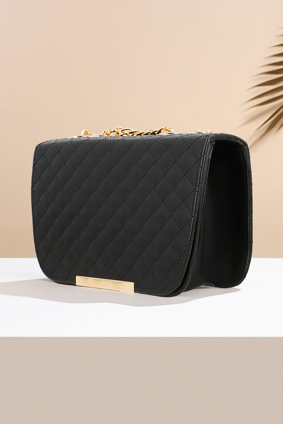 Shoulder Bag Quilted Charm - Black