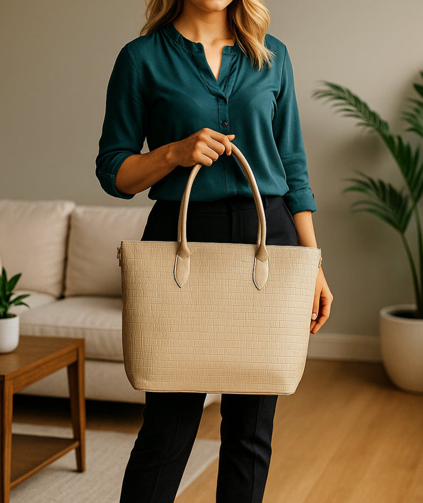 - SwiftZip Tote Bag - Beige