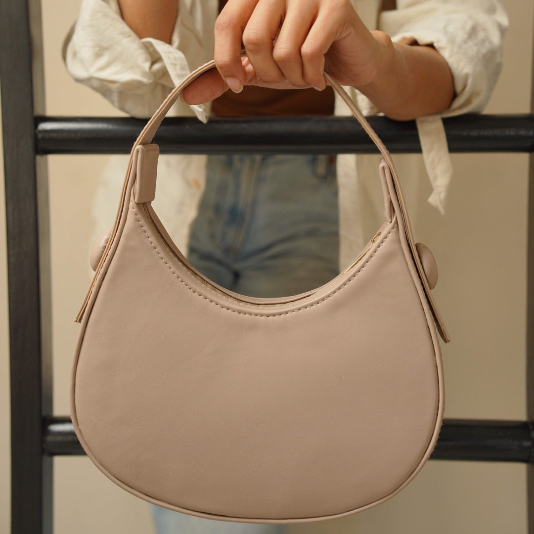 Plain Hobo HandBag - Tea Pink